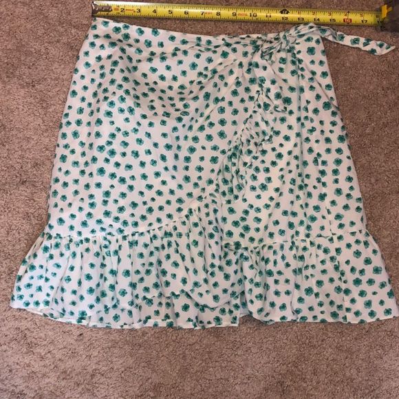 Rebecca Taylor Emerald Daisy Faux Wrap Skirt, Size 8, MSRP $295 - Picture 11 of 12